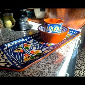 SET OF THREE Pottery Hand Painted Portugal